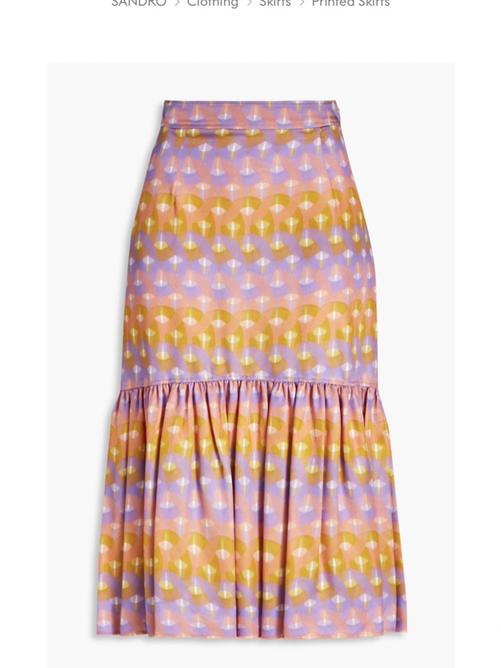 SANDRO
Printed satin-twill midi skirt - Picture 3 of 11